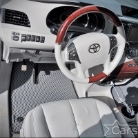 Двухслойные коврики EVA на Toyota Sienna III 6 мест (2010-2020)